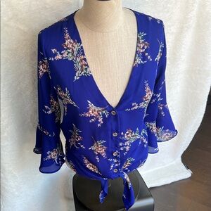 Sienna Sky Royal Blue Floral Blouse